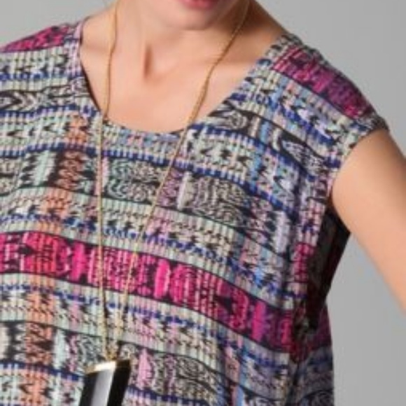 Aiko Silk Pruitt Ikat Tunic Sleeveless Dress - Picture 3 of 8